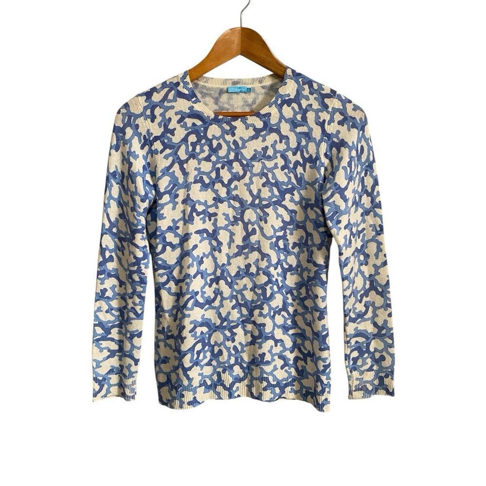 J McLaughlin Long Sleeve Crewneck Cashmere Sweater XS Casual Botanical Basic Top